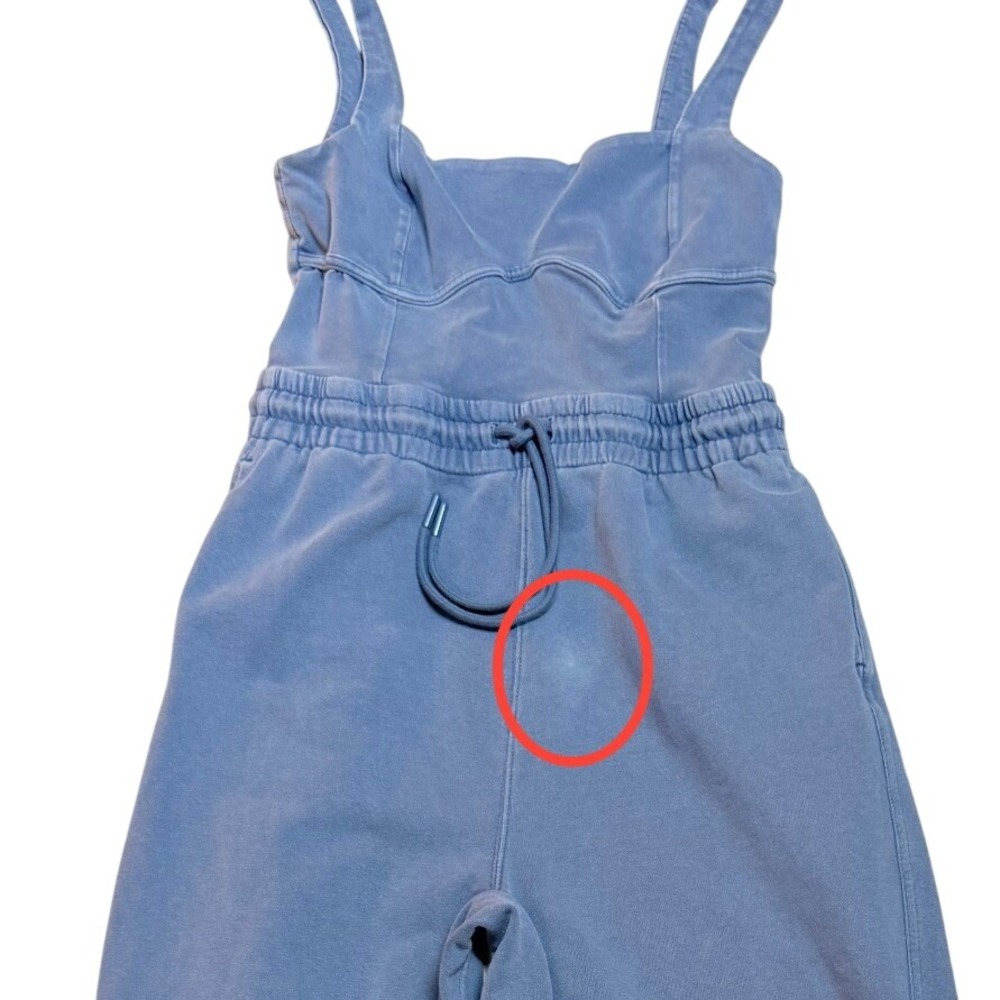 Free People Movement Inbound Jumpsuit Onesie Blue M Balloon Leg Athleisure Comfy - Picture 6 of 6